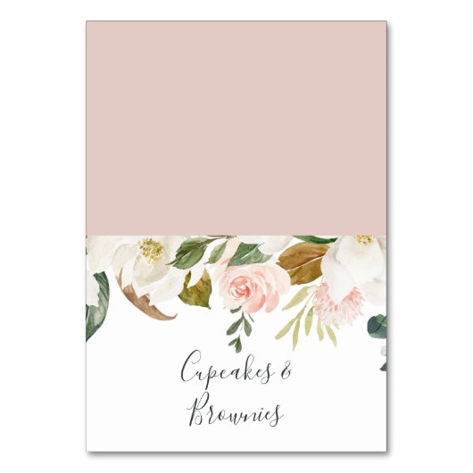 Elegant Magnolia | Etiket voor witte en blauwe buf Kaart (Voorkant)