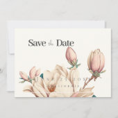 Elegant magnolia Flat Save the Date Kaart (Voorkant)
