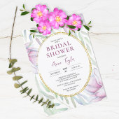 Elegant Magnolia Floral Bridal Shower Invitation Kaart