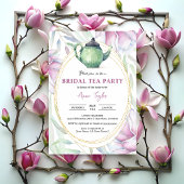 Elegant Magnolia Floral Bridal Tea Party Kaart