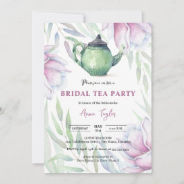 Elegant Magnolia Floral Bridal Tea Party Kaart
