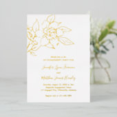 Elegant Magnolia Floral Engagement Party Gold Folie Uitnodiging (Staand Voorkant)