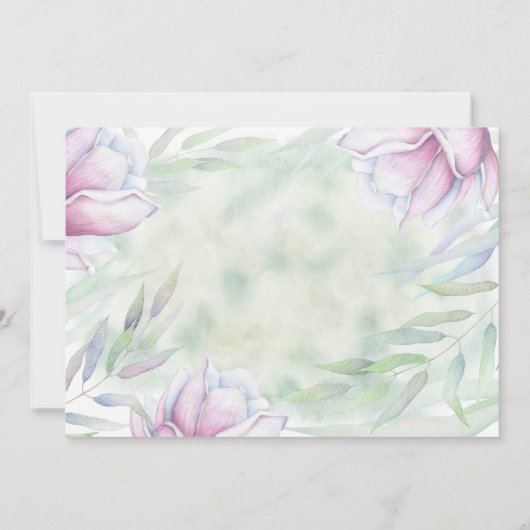 Elegant Magnolia Floral Engagement Party Kaart (Achterkant)