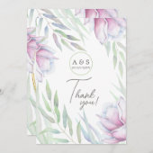 Elegant Magnolia Floral Hartelijk dank Bedankkaart (Voorkant / Achterkant)