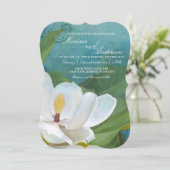 Elegant Magnolia Floral Modern Rustic Typografie Kaart (Staand voorkant)