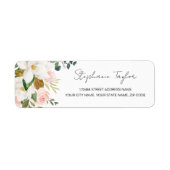 Elegant Magnolia Floral retour adres label (Voorkant)