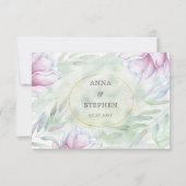 Elegant Magnolia Floral RSVP (Achterkant)