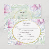 Elegant Magnolia Floral RSVP (Voorkant / Achterkant)
