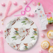 Elegant Magnolia Floral Vrijgezellenfeest Papieren Bordje (Feest)