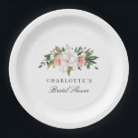 Elegant Magnolia Floral Vrijgezellenfeest Papieren Bordje<br><div class="desc">Elegante Magnolia Bloemen Vrijgezellenfeest Papier Borden</div>