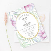 Elegant Magnolia Floral Wedding Kaart