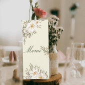 Elegant Magnolia Floral Wedding Menu Card