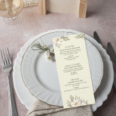 Elegant Magnolia Floral Wedding Menu Card