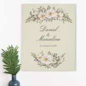 Elegant Magnolia Floral Wedding Poster