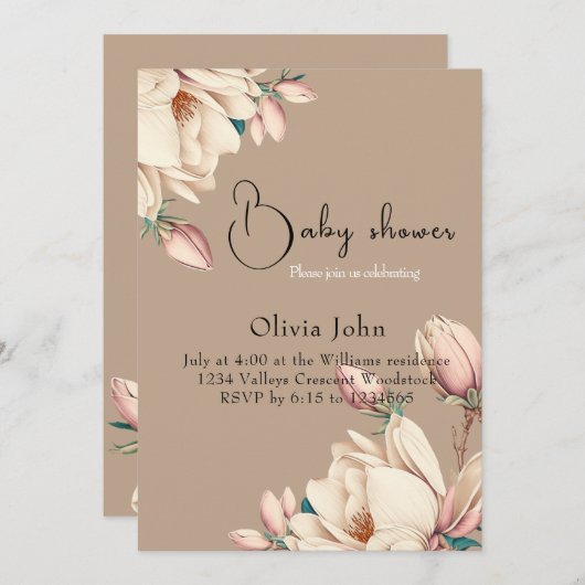 Elegant Magnolia flower - bladen Kaart (Voorkant / Achterkant)