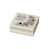 Elegant Magnolia Flower Custom Name Return-adres Rubberstempel (Stempel)