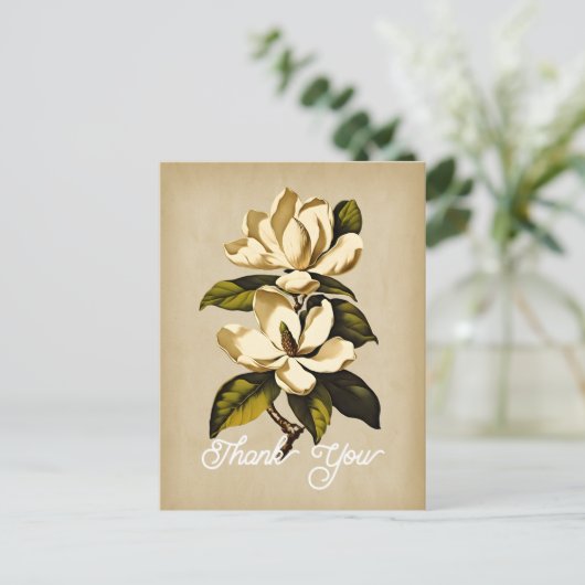 Elegant Magnolia Flower dank u Briefkaart (Staand voorkant)