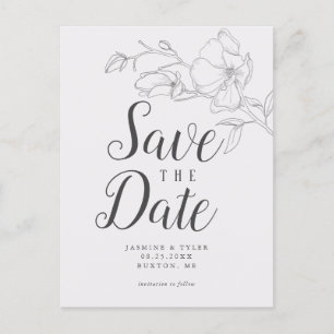Elegant Magnolia Flower Wedding Save the Date Aankondigingskaart