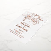 Elegant Magnolia Flowers, Baby Sprinkle Folie Uitnodiging (Gedraaid)