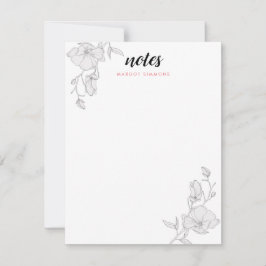 Elegant Magnolia Flowers gepersonaliseerd Notitiekaartje