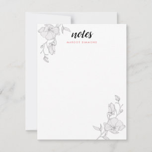 Elegant Magnolia Flowers gepersonaliseerd Notitiekaartje