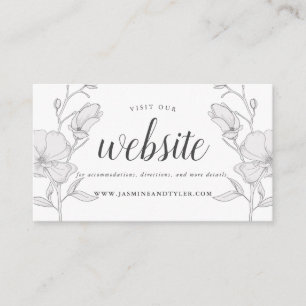 Elegant Magnolia Flowers Wedding Website Informatiekaartje