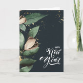 Elegant Magnolia Gold Confetti Foliage Corporate Feestdagen Kaart (Voorkant)