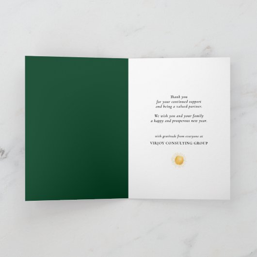 Elegant Magnolia Gold Confetti Foliage Corporate Feestdagen Kaart (Binnen)