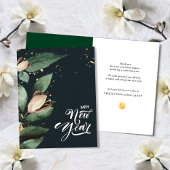 Elegant Magnolia Gold Confetti Foliage Corporate Feestdagen Kaart