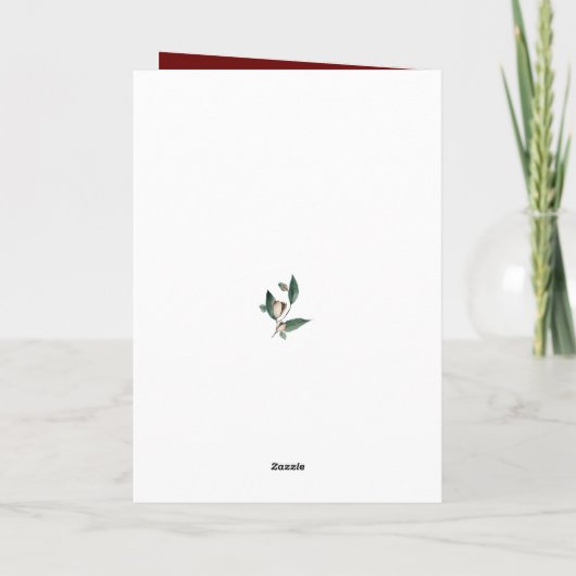 Elegant Magnolia Gold Confetti Foliage Corporate Feestdagen Kaart (Achterkant)