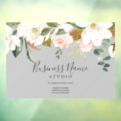 Elegant Magnolia | Gray Business Raamsticker (Vel 3)