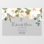 Elegant Magnolia | Gray Business Raamsticker (Vel)