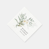 Elegant Magnolia Greenery Wedding Napkins Servet (Hoek)
