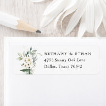 Elegant Magnolia Greenery Wedding Return Address