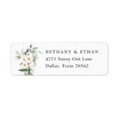 Elegant Magnolia Greenery Wedding Return Address Etiket (Voorkant)
