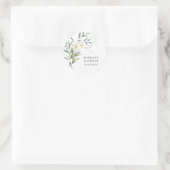 Elegant Magnolia Greenery Wedding Ronde Sticker (Tas)