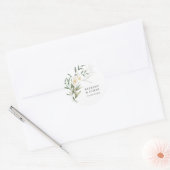 Elegant Magnolia Greenery Wedding Ronde Sticker (Envelop)