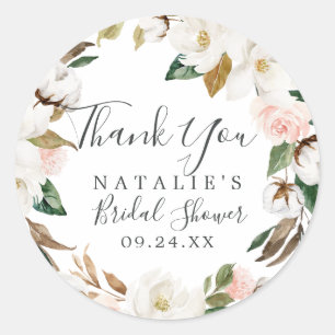 Elegant Magnolia Hartelijk dank voor Vrijgezellenf Ronde Sticker