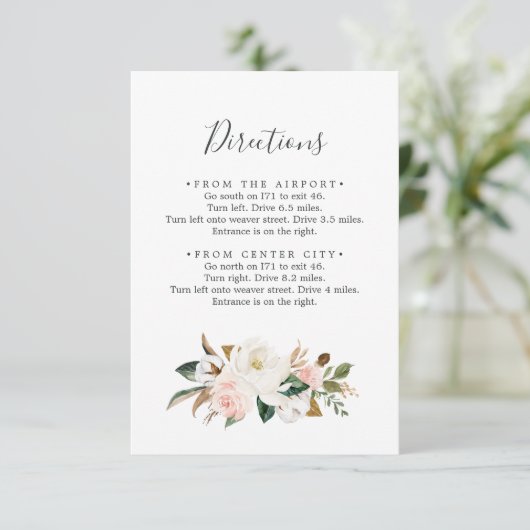 Elegant Magnolia | Kaart voor witte richting (Staand voorkant)