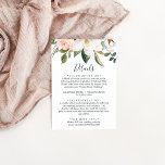 Elegant Magnolia | Kaart Witte details behuizing<br><div class="desc">Deze elegante magnolia white details omhullingskaart is perfect voor een moderne,  klastige bruiloft. Het ontwerp van de zachte bloem is voorzien van waterverf blush roze pinda's,  verbluffende witte magnoliumbloemen en katoen met goud en groene bladeren in een luxe vorm.</div>