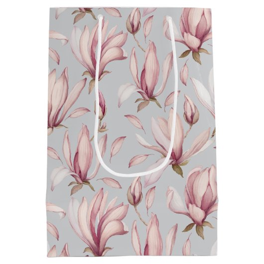 Elegant Magnolia Medium Cadeauzakje (Achterkant)