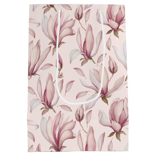 Elegant Magnolia Medium Cadeauzakje (Achterkant)