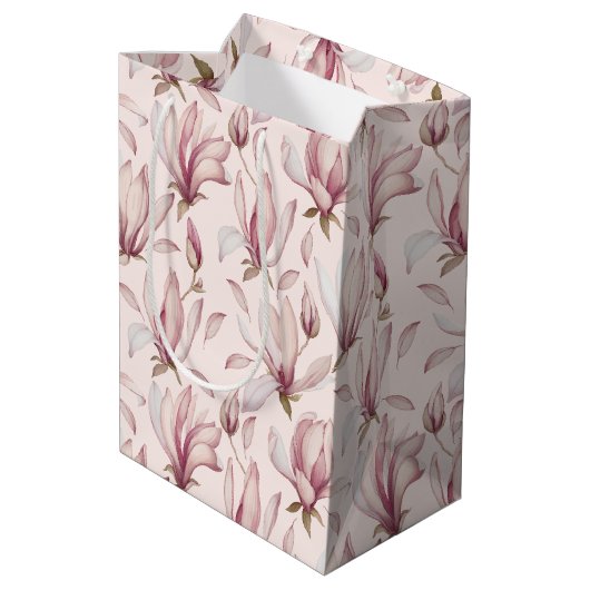 Elegant Magnolia Medium Cadeauzakje (Achterkant Gekanteld)