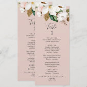 Elegant Magnolia | Menu Blush Pink-tabelnummer (Voorkant / Achterkant)
