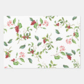 Elegant Magnolia met Berry's en Foliage Holiday Inpakpapier Vel (Voorkant 3)