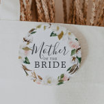 Elegant Magnolia Moeder van het Vrijgezellenfeest  Ronde Button 5,7 Cm<br><div class="desc">Deze elegante magnoliaanse moeder van de bruidsknop is perfect voor een moderne,  klastige trouwdouche. Het ontwerp van de zachte bloem is voorzien van waterverf blush roze pinda's,  verbluffende witte magnoliumbloemen en katoen met goud en groene bladeren in een luxe vorm.</div>
