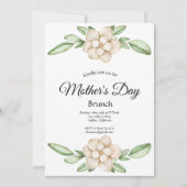 Elegant Magnolia Moederdag Brunch Uitnodiging (Voorkant)