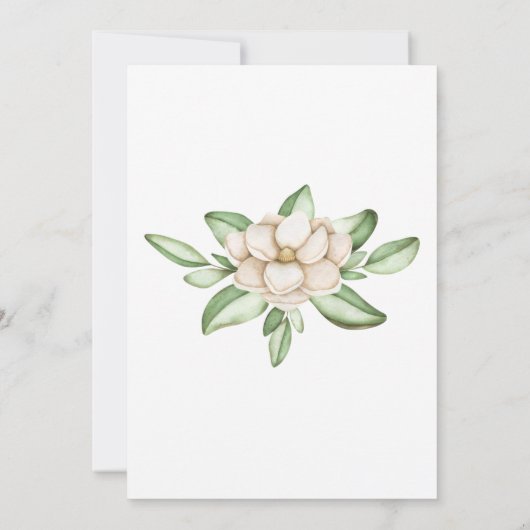 Elegant Magnolia Moederdag Brunch Uitnodiging (Achterkant)