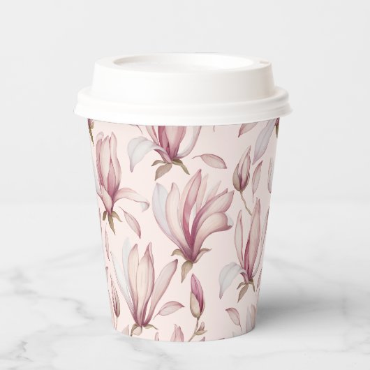 Elegant Magnolia Papieren Bekers (Voorkant)