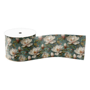 Elegant Magnolia Patroon Grosgrain Lint